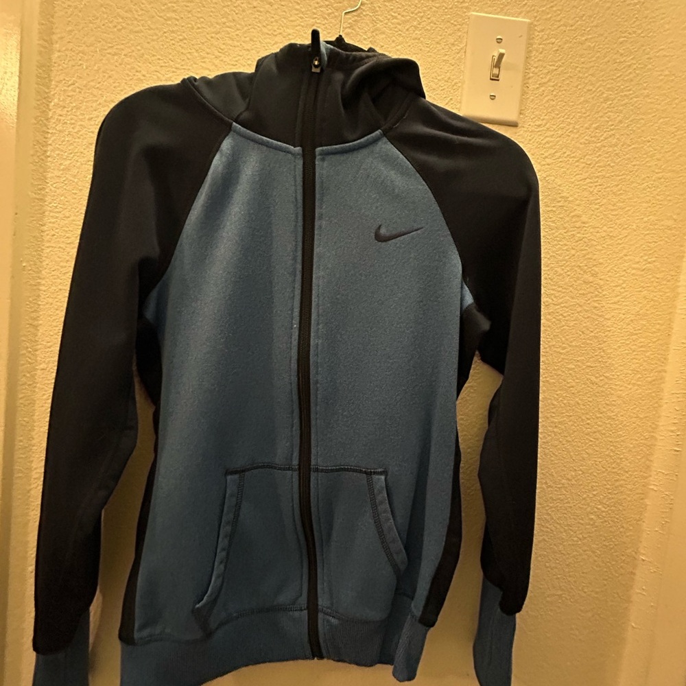 Nike Black and Blue Fleece Jacket